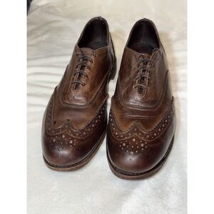Wingtip Oxford Shoe Mens 12 Brown Leather Brogue Dress Dadcore Vintage